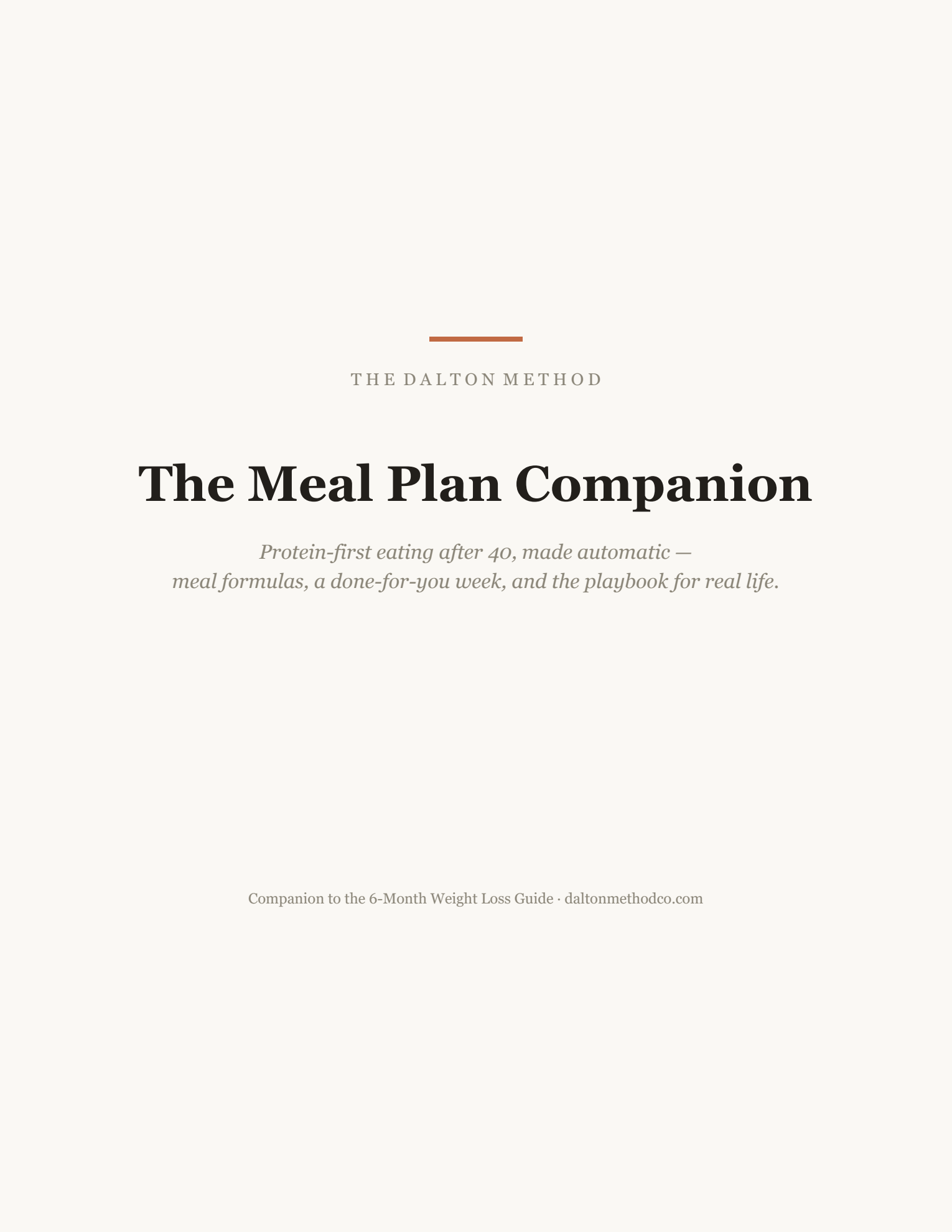 The Meal Plan Companion — protein-first eating after 40 by The Dalton Method (cover)