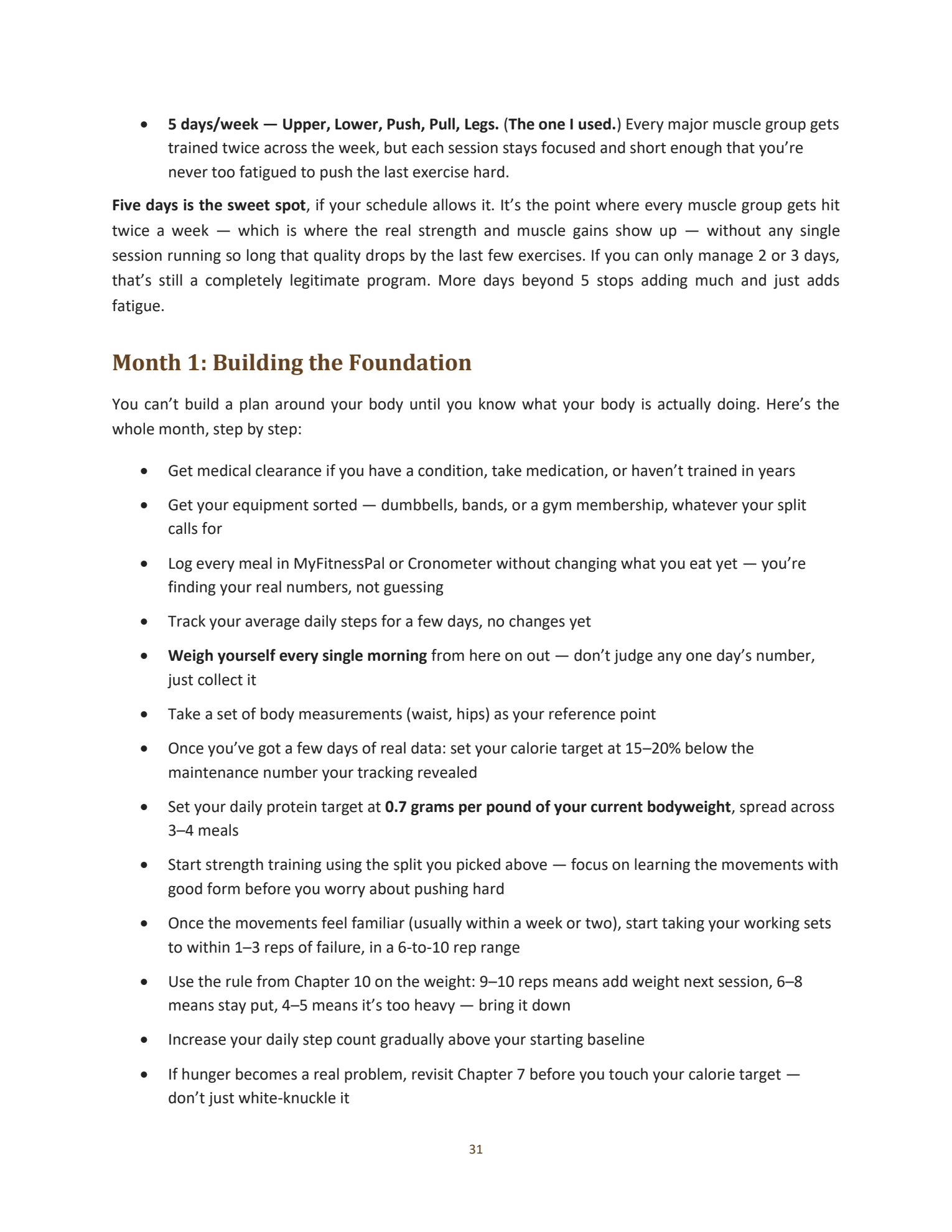 Look inside: Month 1 — the step-by-step foundation plan